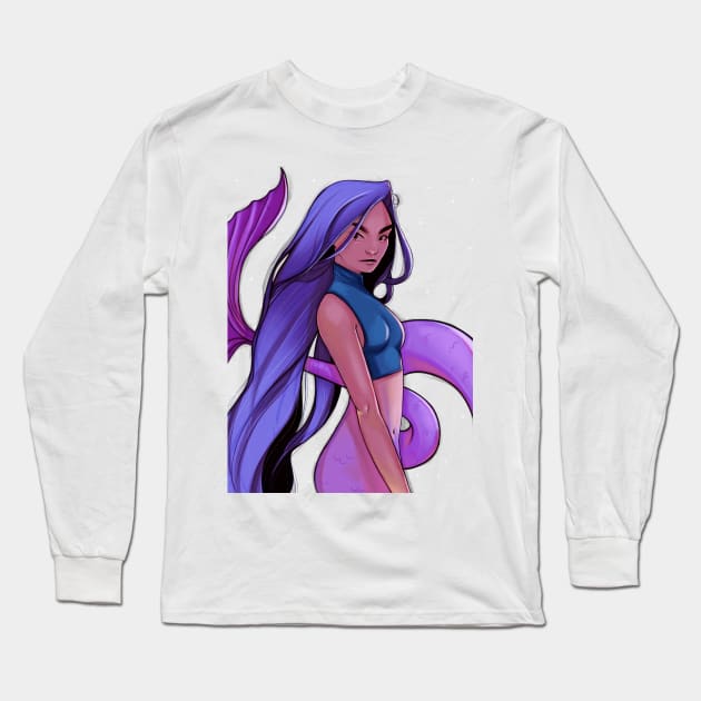 Mermaid Girl Long Sleeve T-Shirt by EmiliaMichaelis